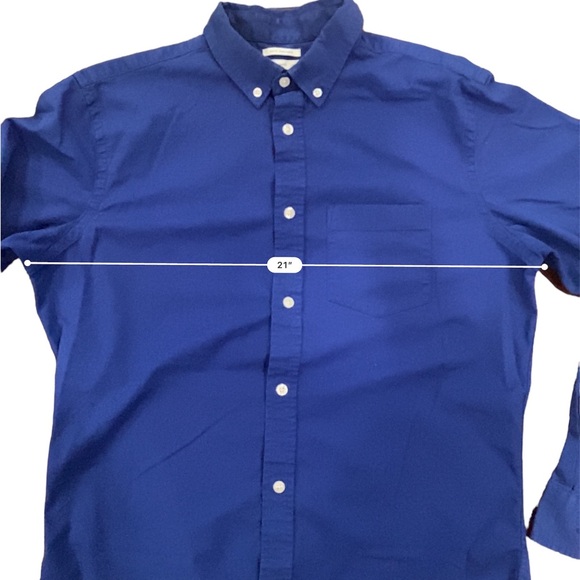 Old Navy royal blue long sleeve button down Oxford shirt | men’s M | slim fit - Picture 6 of 6